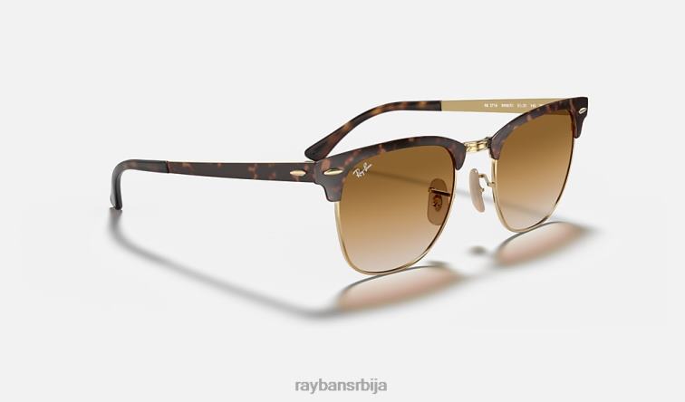 Ray-Ban цлубмастер метал P0HP517 наочаре за сунце углачана хавана на златно/светло браон мушкарци