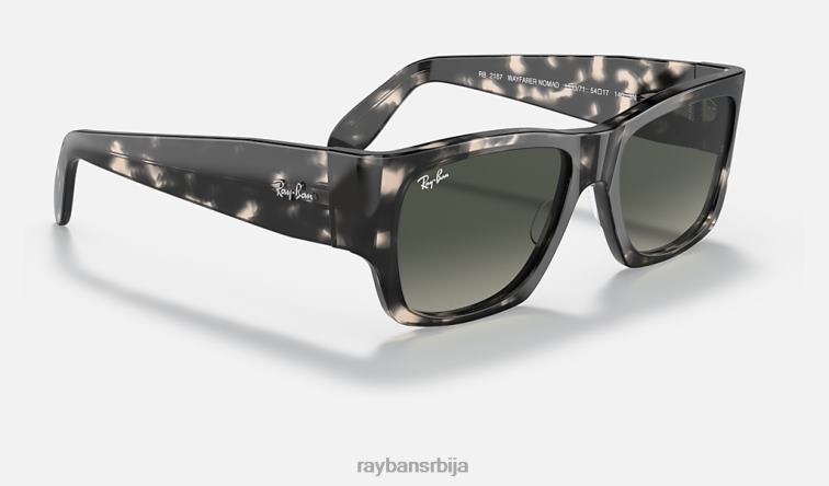 Ray-Ban номад флек P0HP518 наочаре за сунце полирана сива хавана/сива мушкарци