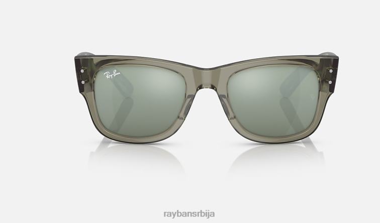 Ray-Ban мега путник P0HP51 наочаре за сунце полирана провидна зелена/сребрна мушкарци