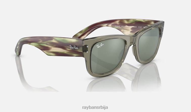 Ray-Ban мега путник P0HP51 наочаре за сунце полирана провидна зелена/сребрна мушкарци