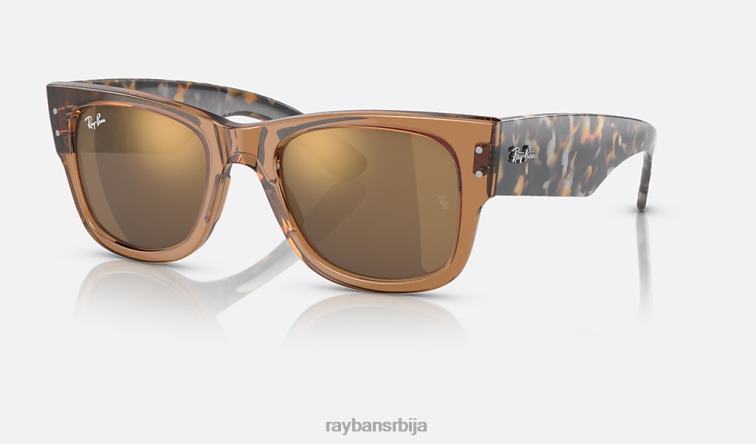 Ray-Ban мега путник P0HP52 наочаре за сунце полирана провидна браон/златна мушкарци