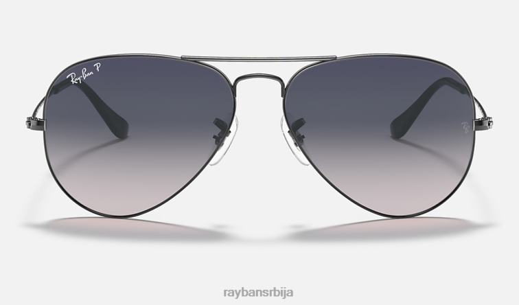 Ray-Ban авијатичар градијент P0HP525 наочаре за сунце углачан гунметал/плаво/сиво мушкарци
