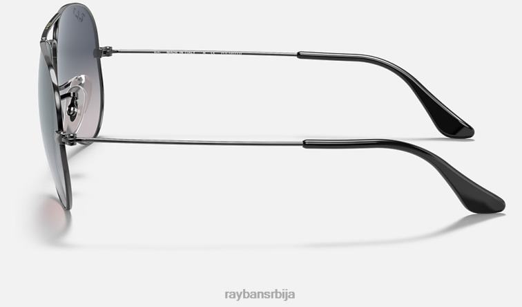Ray-Ban авијатичар градијент P0HP525 наочаре за сунце углачан гунметал/плаво/сиво мушкарци