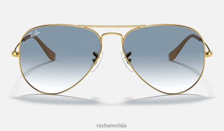 Ray-Ban авијатичар градијент P0HP526 наочаре за сунце полирано злато/светло плаво мушкарци