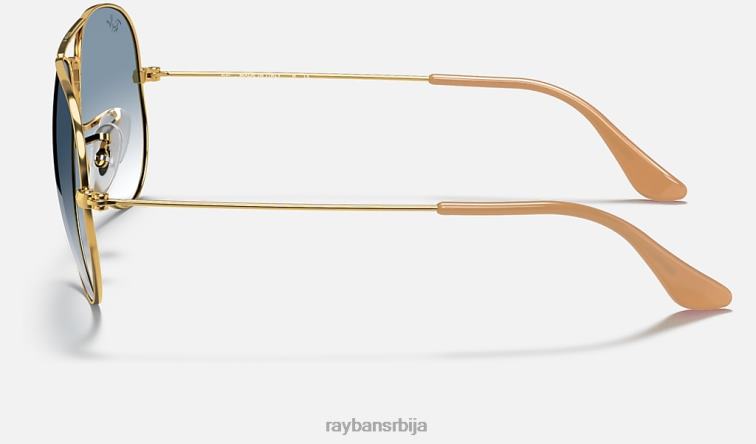 Ray-Ban авијатичар градијент P0HP526 наочаре за сунце полирано злато/светло плаво мушкарци