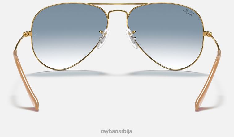 Ray-Ban авијатичар градијент P0HP526 наочаре за сунце полирано злато/светло плаво мушкарци
