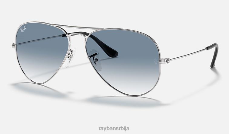 Ray-Ban авијатичар градијент P0HP527 наочаре за сунце полирано сребрно/светло плаво мушкарци