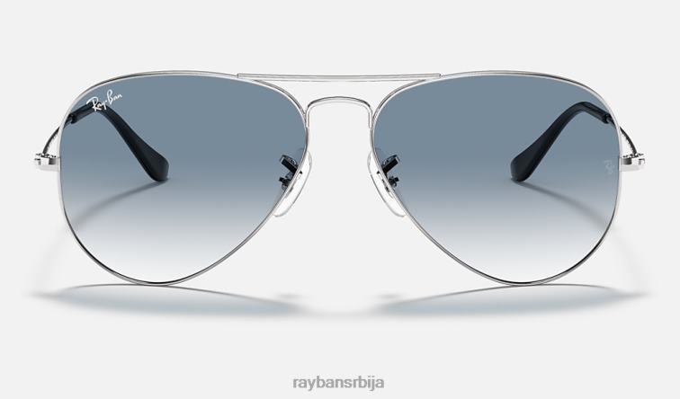 Ray-Ban авијатичар градијент P0HP527 наочаре за сунце полирано сребрно/светло плаво мушкарци