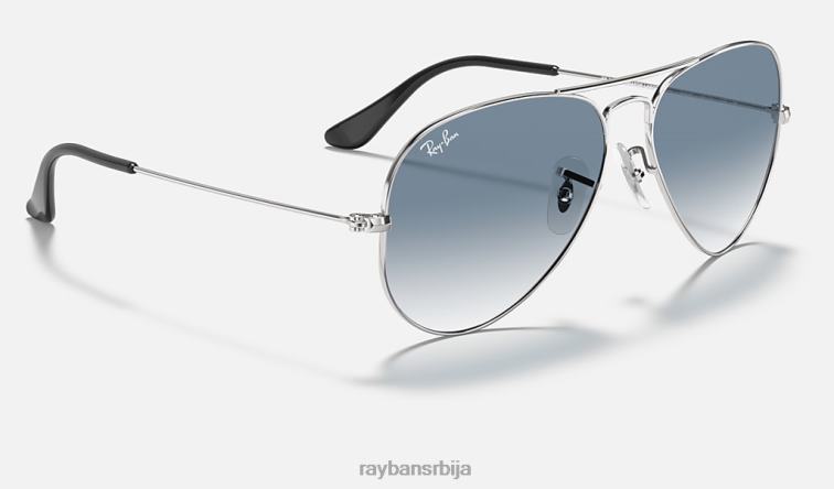 Ray-Ban авијатичар градијент P0HP527 наочаре за сунце полирано сребрно/светло плаво мушкарци