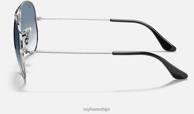 Ray-Ban авијатичар градијент P0HP527 наочаре за сунце полирано сребрно/светло плаво мушкарци