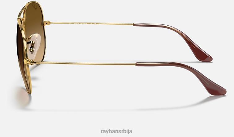 Ray-Ban авијатичар градијент P0HP528 наочаре за сунце полирано злато/браон мушкарци