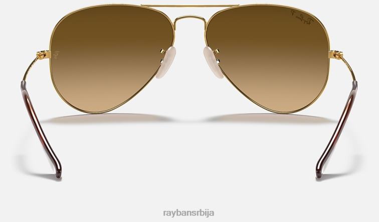 Ray-Ban авијатичар градијент P0HP528 наочаре за сунце полирано злато/браон мушкарци