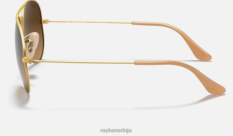 Ray-Ban авијатичар градијент P0HP529 наочаре за сунце мат златно/браон мушкарци
