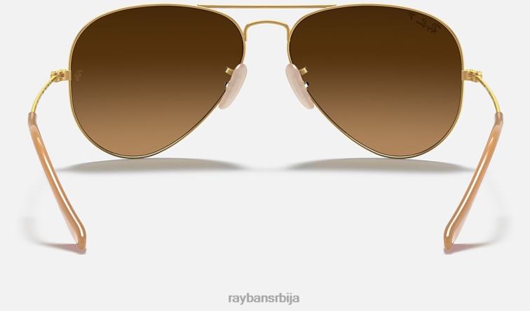 Ray-Ban авијатичар градијент P0HP529 наочаре за сунце мат златно/браон мушкарци