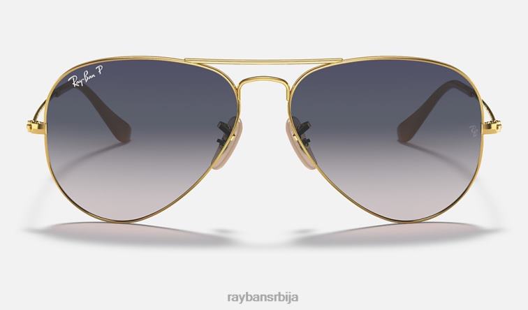 Ray-Ban авијатичар градијент P0HP530 наочаре за сунце полирано златно/плаво/сиво мушкарци