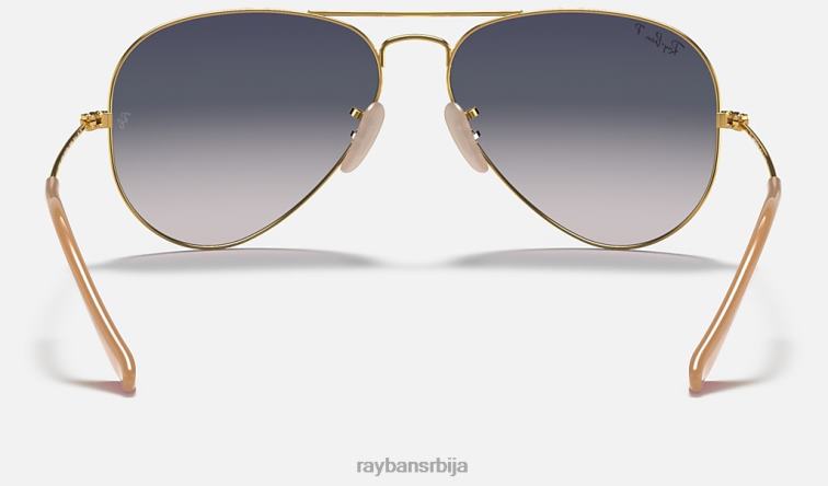 Ray-Ban авијатичар градијент P0HP530 наочаре за сунце полирано златно/плаво/сиво мушкарци