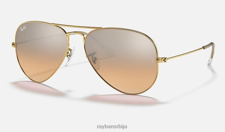 Ray-Ban авијатичар градијент P0HP531 наочаре за сунце полирано злато/сребро/розе мушкарци