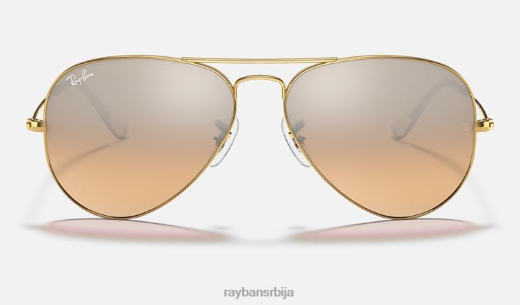 Ray-Ban авијатичар градијент P0HP531 наочаре за сунце полирано злато/сребро/розе мушкарци