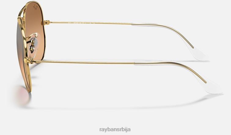 Ray-Ban авијатичар градијент P0HP531 наочаре за сунце полирано злато/сребро/розе мушкарци