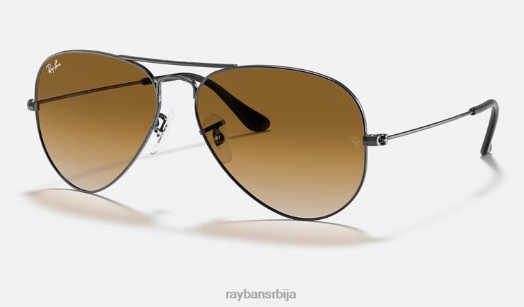 Ray-Ban авијатичар градијент P0HP532 наочаре за сунце углачан гунметал/светло браон мушкарци
