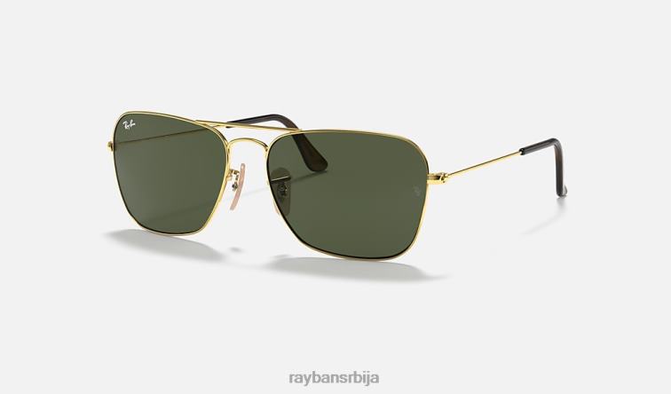 Ray-Ban караван P0HP547 наочаре за сунце полирано златно/зелено мушкарци