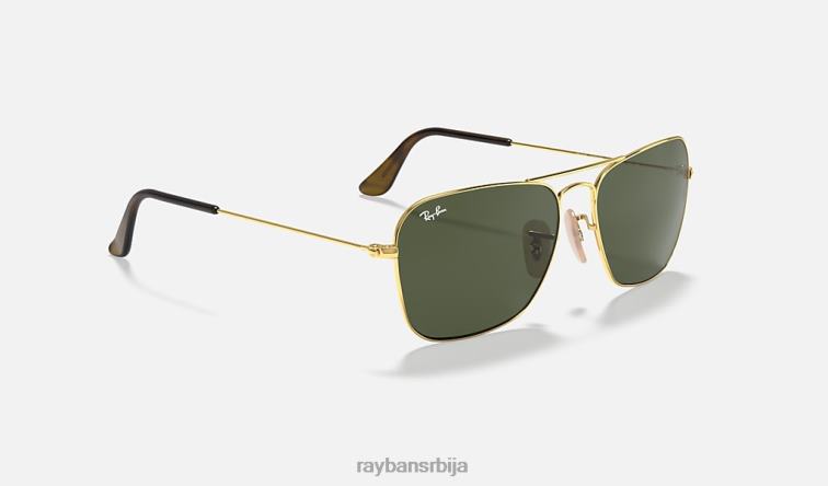 Ray-Ban караван P0HP547 наочаре за сунце полирано златно/зелено мушкарци
