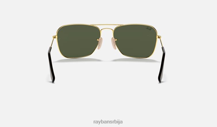 Ray-Ban караван P0HP547 наочаре за сунце полирано златно/зелено мушкарци