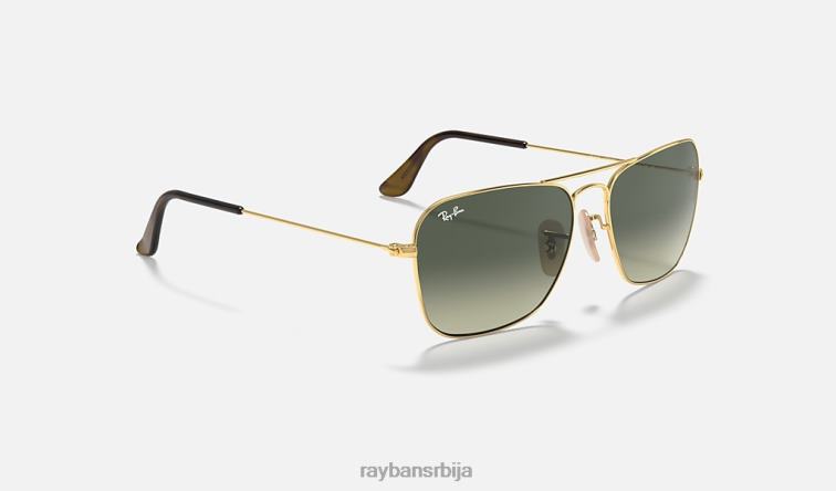 Ray-Ban караван P0HP548 наочаре за сунце полирано златно/сиво мушкарци