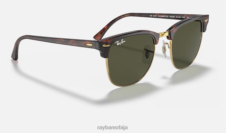 Ray-Ban цлубмастер цлассиц P0HP54 наочаре за сунце углачана корњача на златно/зеленој мушкарци