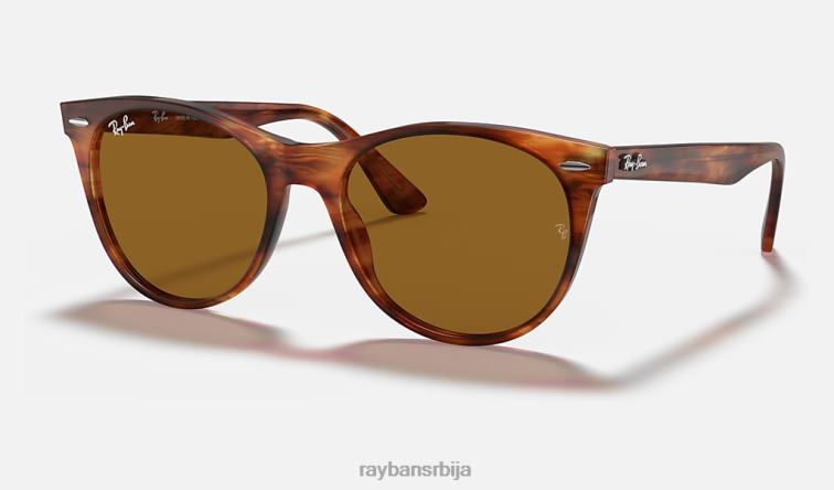 Ray-Ban ваифарер ии класик P0HP552 наочаре за сунце углачана пругаста хавана/браон мушкарци