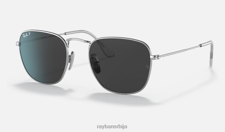 Ray-Ban Франк титаниум P0HP555 наочаре за сунце полирано сребрно/црно мушкарци