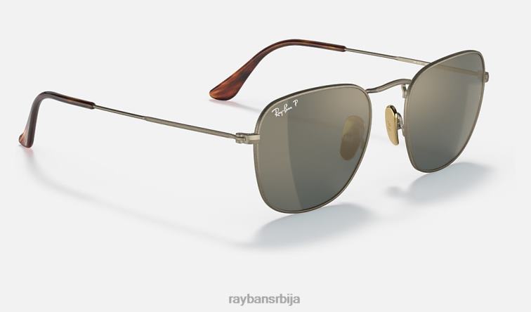 Ray-Ban Франк титаниум P0HP558 наочаре за сунце полирано златно/плаво мушкарци