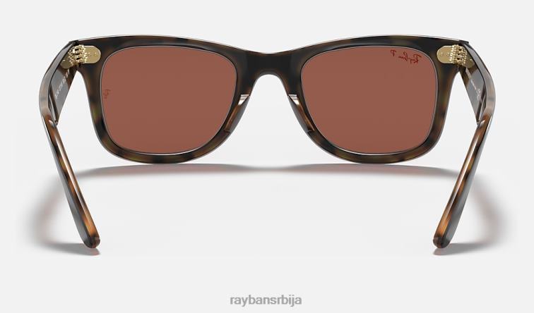 Ray-Ban оригинална колекција ваифарер P0HP566 наочаре за сунце углачана сива на хавана/љубичаста мушкарци