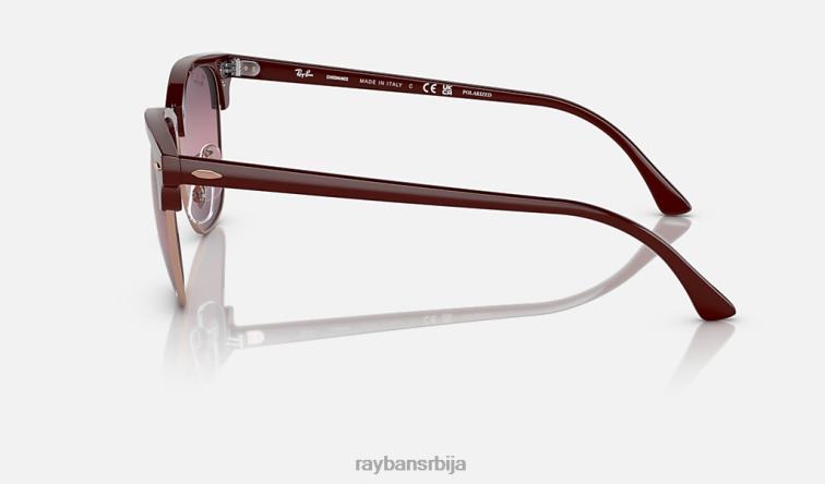 Ray-Ban цлубмастер цхроманце P0HP568 наочаре за сунце полирани бордо на ружичасто злато/злато/црвено мушкарци