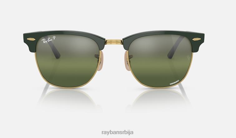 Ray-Ban цлубмастер цхроманце P0HP569 наочаре за сунце полирано зелено на злату/сребру/зелено мушкарци