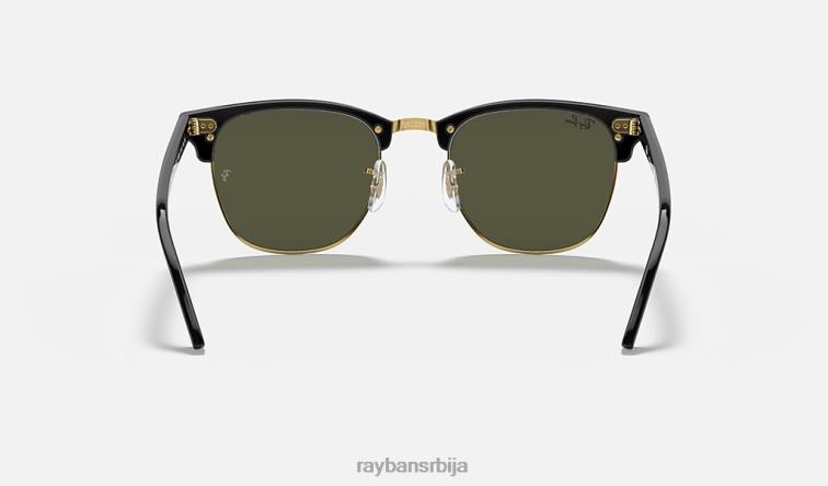 Ray-Ban цлубмастер цлассиц P0HP56 наочаре за сунце полирано црно на златно/зелено мушкарци