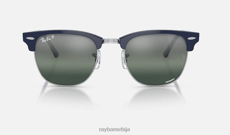 Ray-Ban цлубмастер цхроманце P0HP570 наочаре за сунце полирано плаво на сребро/сребро/плаво мушкарци