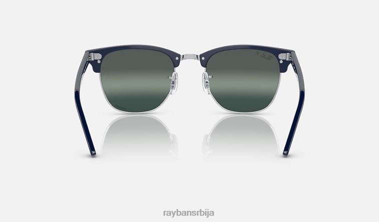 Ray-Ban цлубмастер цхроманце P0HP570 наочаре за сунце полирано плаво на сребро/сребро/плаво мушкарци