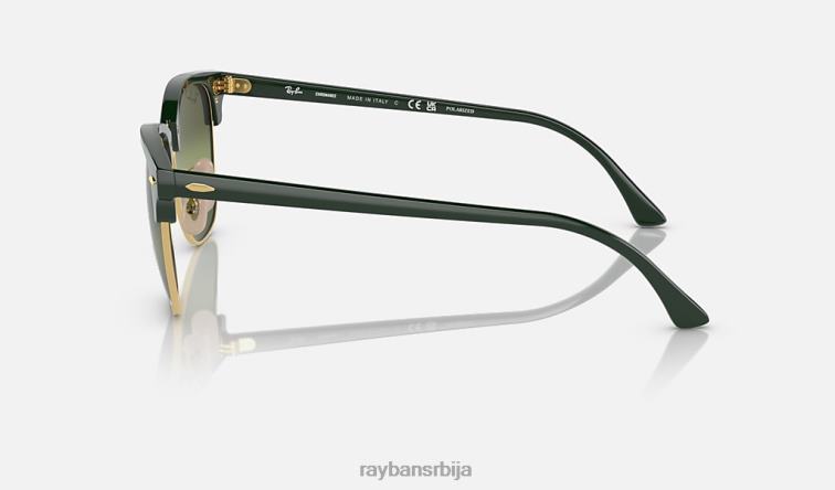 Ray-Ban цлубмастер цхроманце P0HP571 наочаре за сунце полирано зелено на злату/сребру/зелено мушкарци