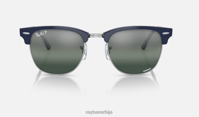 Ray-Ban цлубмастер цхроманце P0HP572 наочаре за сунце полирано плаво на сребро/сребро/плаво мушкарци