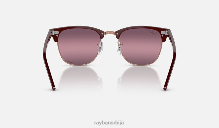 Ray-Ban цлубмастер цхроманце P0HP573 наочаре за сунце полирани бордо на ружичасто злато/злато/црвено мушкарци
