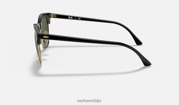 Ray-Ban цлубмастер цлассиц P0HP57 наочаре за сунце полирано црно на златно/зелено мушкарци
