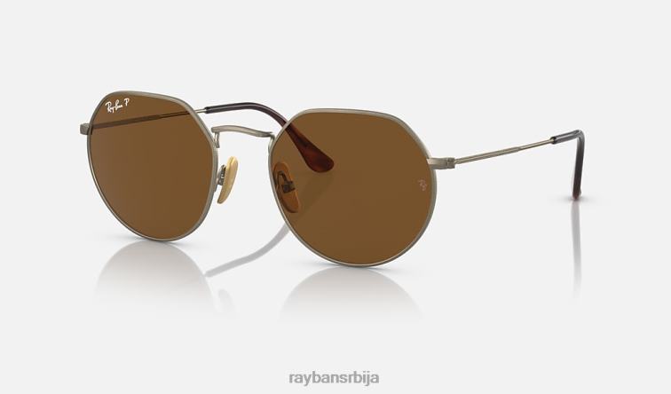 Ray-Ban Јацк титаниум P0HP580 наочаре за сунце мат златно/браон мушкарци