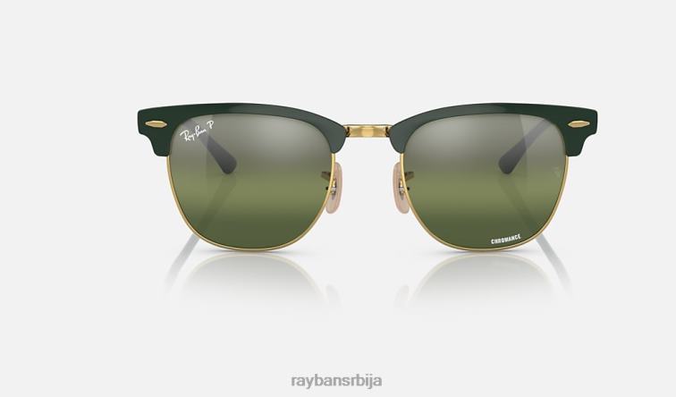 Ray-Ban цлубмастер метал цхроманце P0HP583 наочаре за сунце полирано зелено на златно/тамно зелено мушкарци