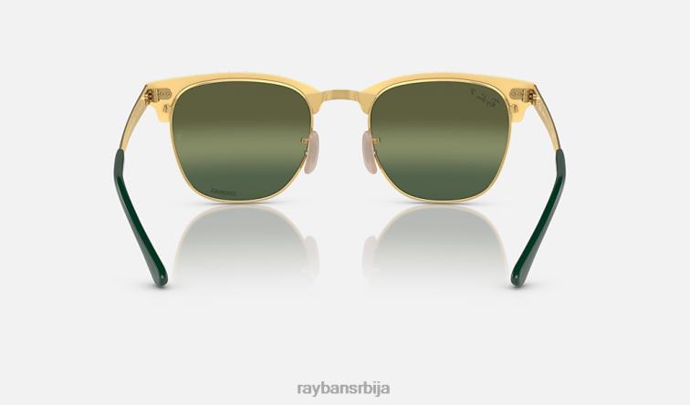 Ray-Ban цлубмастер метал цхроманце P0HP583 наочаре за сунце полирано зелено на златно/тамно зелено мушкарци