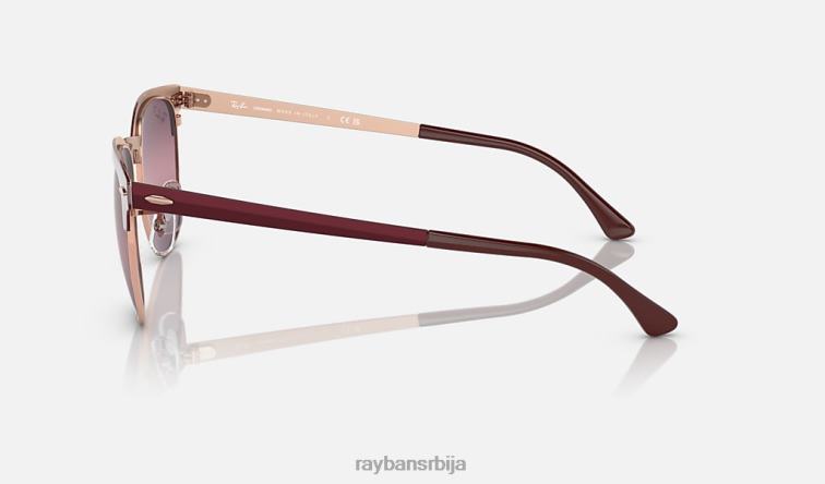 Ray-Ban цлубмастер метал цхроманце P0HP584 наочаре за сунце полирани бордо на ружичасто злато/злато/црвено мушкарци