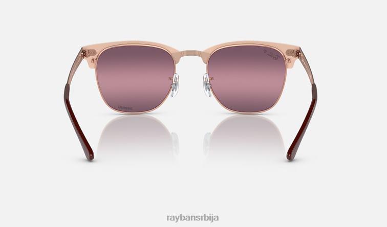 Ray-Ban цлубмастер метал цхроманце P0HP584 наочаре за сунце полирани бордо на ружичасто злато/злато/црвено мушкарци
