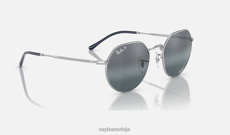 Ray-Ban јацк цхроманце P0HP587 наочаре за сунце полирано сребро/сребро/плаво мушкарци