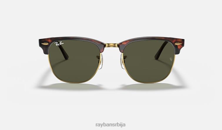 Ray-Ban цлубмастер цлассиц P0HP58 наочаре за сунце углачана корњача на златно/зеленој мушкарци