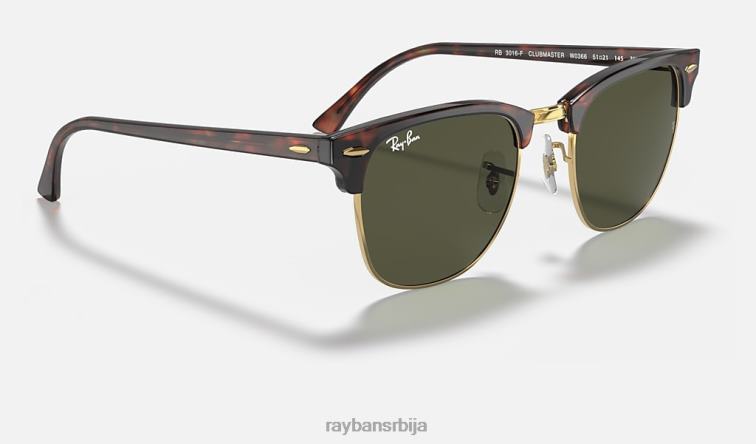 Ray-Ban цлубмастер цлассиц P0HP58 наочаре за сунце углачана корњача на златно/зеленој мушкарци